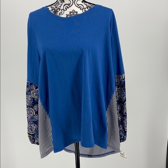 Style & Co. Triple Print Pullover Blouse paisley - Picture 3 of 11